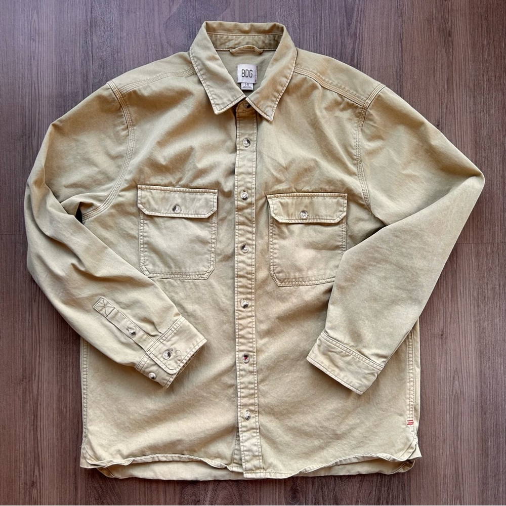 BDG Utility Button-Up Collared Jacket - Beige - L